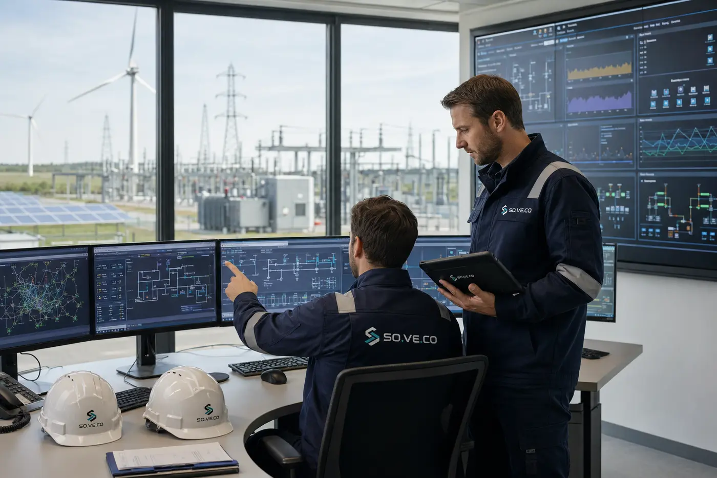 Specialiști SOVECO într-un centru de monitorizare și management energetic